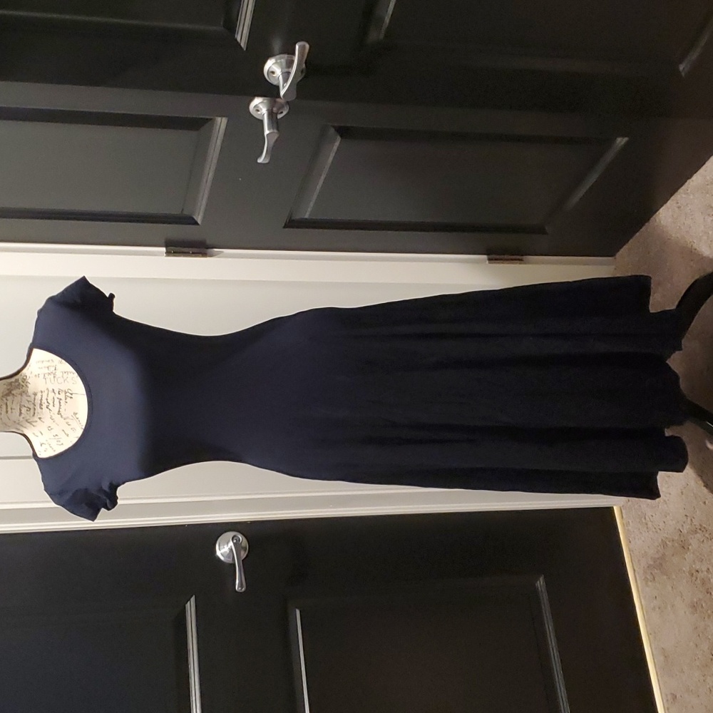 Lauren Ralph Lauren Navy Blue Short Sleeve Maxi Dress NWOT Size Small